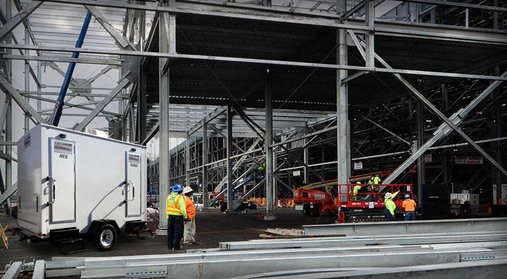 The Job Site 80 Restroom Trailer At Construction Site