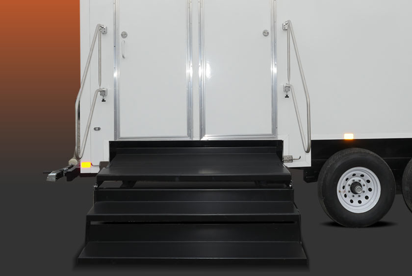 NON-SLIP STAIRCASE WITH STAINLESS HAND RAILINGS