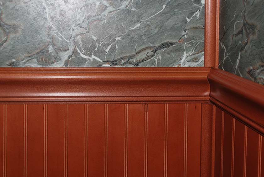 WOOD WAINSCOTING TO CHAIR RAIL HEIGHT