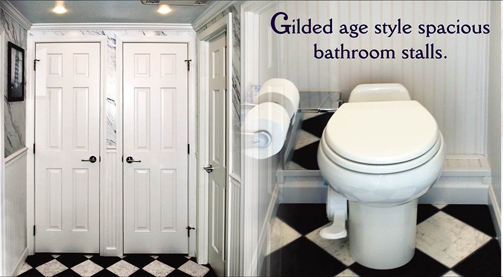 The Plaza Luxury Restroom Trailer Are Gilded Age Style Spacious Bathroom Stalls