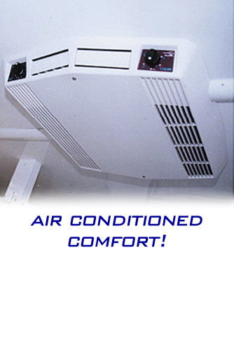 The Restroom Station Bathroom Trailer - Overhead Air
                                Conditioner