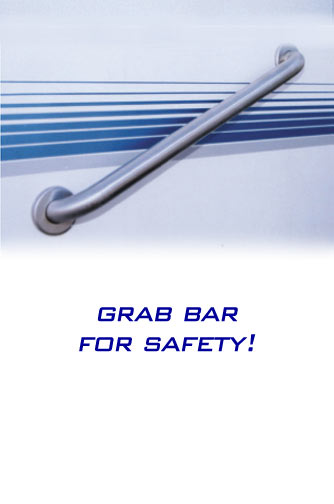 The Restroom Station Bathroom Trailer - Grab bar for safety