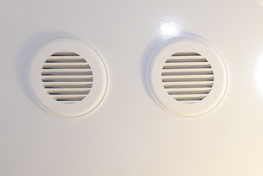 AIR CONDITIONING VENTS PROVIDED THROUGHOUT RESTROOM TRAILER