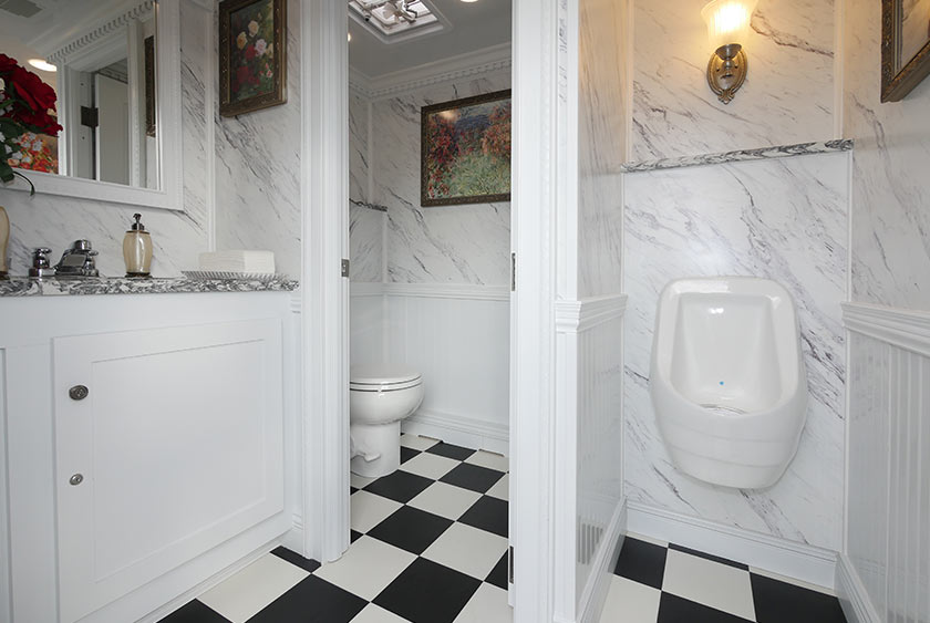 MEN'S SIDE ENTRANCE TO THE ROSECLIFF BATHROOM TRAILER