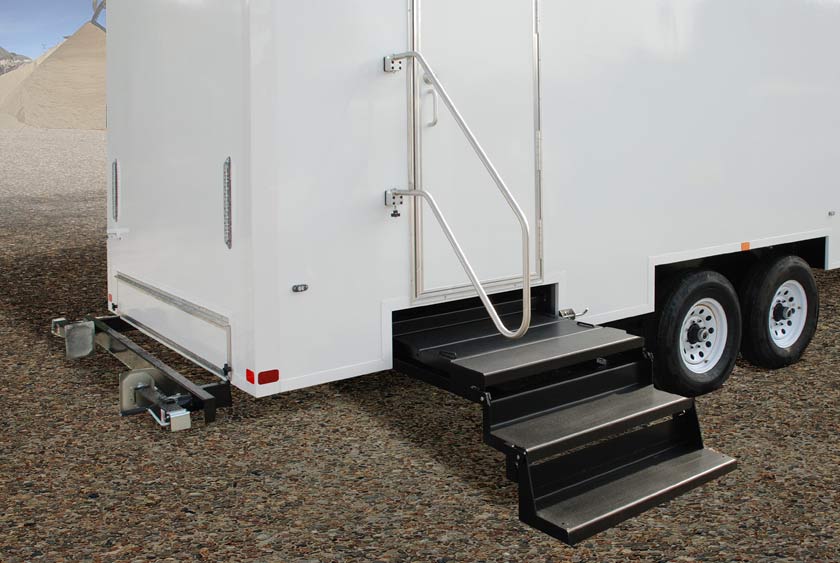 WIDE STAIRWAY AND STURDY HANDRAILS ENSURE SAFE INGRESS AND EGRESS