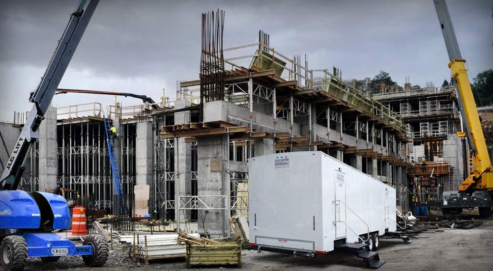 Construction Portable Restroom Trailer in NYC