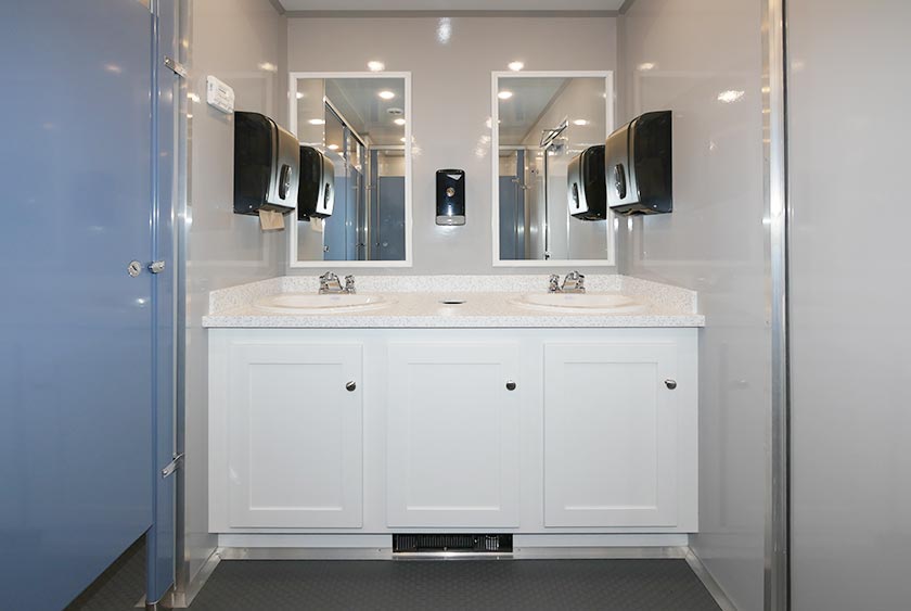 WOMEN'S VANITY WITH DOUBLE SINKS AND MIRRORS