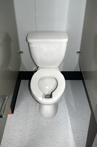 The Trailhead 250 Restroom Trailer Has Flushing Toilet in Stall