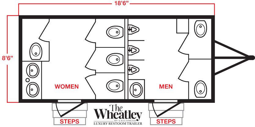 Wheatley Luxury Restroom Trailer Floor plan