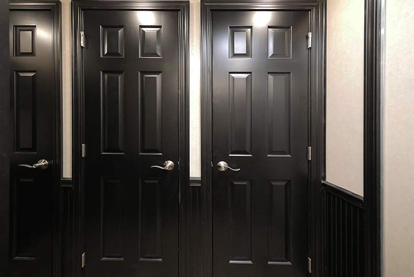 FLOOR TO CEILING SOLID WOOD LOCKABLE DOORS