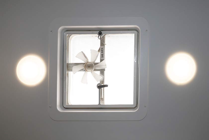 CEILING VENTS WITH ELECTRIC FANS FOR ADDITIONAL VENTILATION