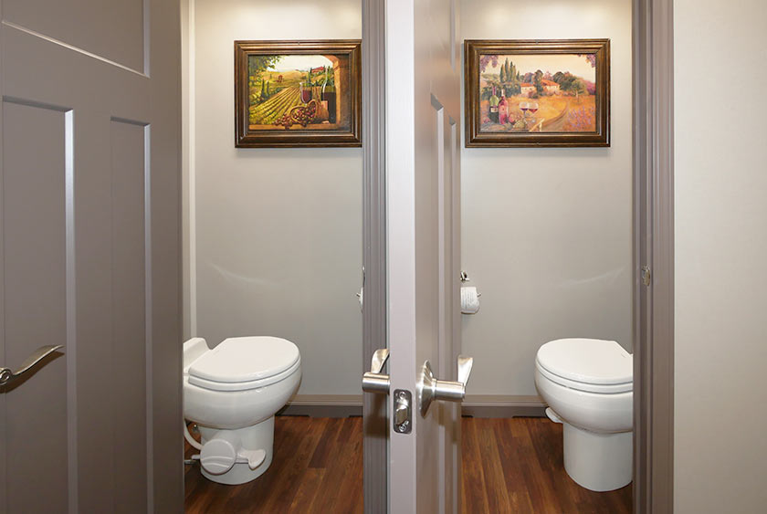 TWO COMFORTABLE, ROOMY and PRIVATE BATHROOM STALLS ON MEN'S SIDE