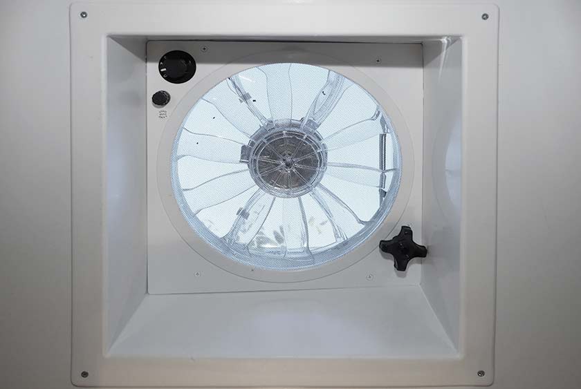 VENTS WITH ELECTRIC FANS PROVIDE ADDITIONAL FRESH AIR