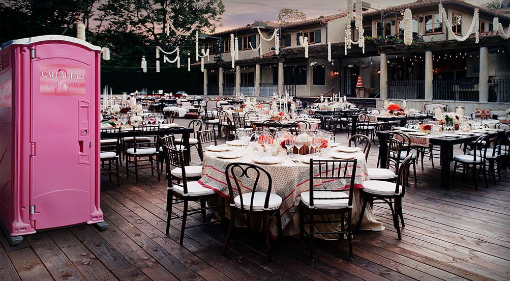 The Pink Ribbon Portable Restroom for Movie Crews