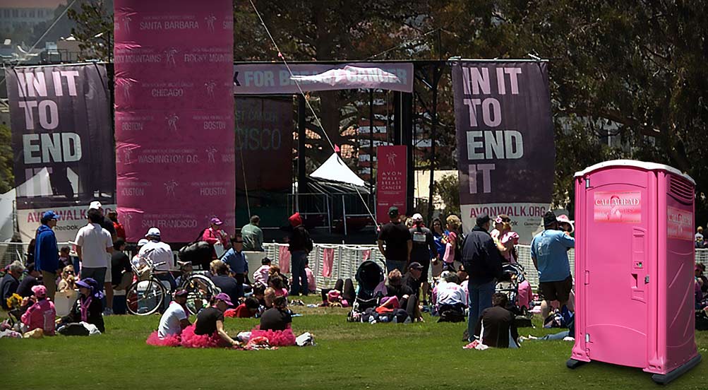 Fluorescent Pink Porta Potty in NYC