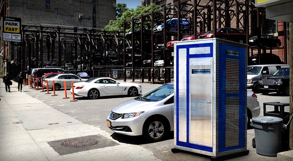 The Waterloo Portable Toilet Near Parking Lot