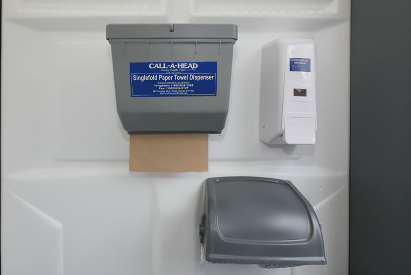 DUAL TOILET PAPER DISPENSER, ANTISEPTIC DISPENSER AND HAND TOWEL DISPENSER